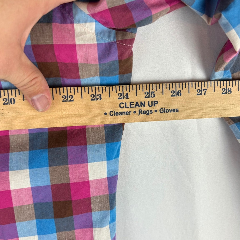 Peter Millar Men Large Plaid Button Up Shirt 100%… - image 7